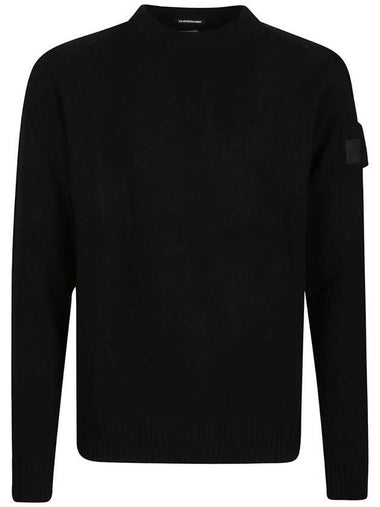 Metropolis Merino Wool Knit Top Black - CP COMPANY - BALAAN 1