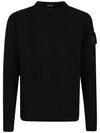 Metropolis Merino Wool Knit Top Black - CP COMPANY - BALAAN 1