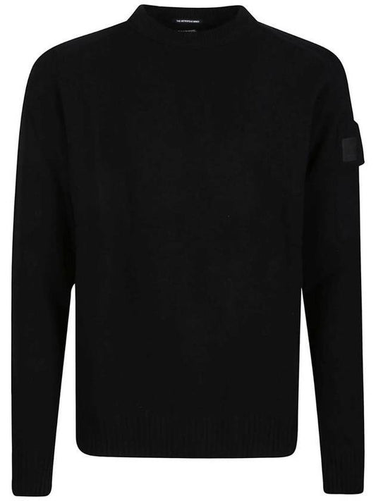 Metropolis Merino Wool Knit Top Black - CP COMPANY - BALAAN 1