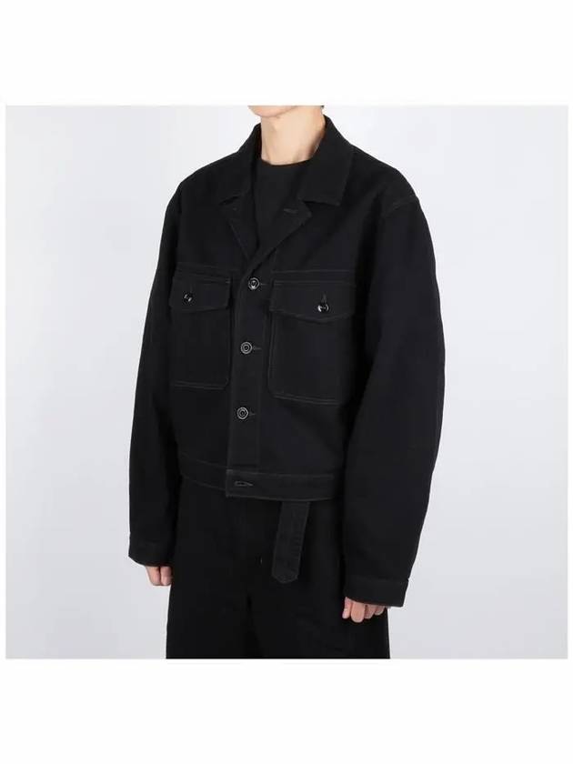 Workwear Collar Trucker Jacket Black - LEMAIRE - BALAAN 3