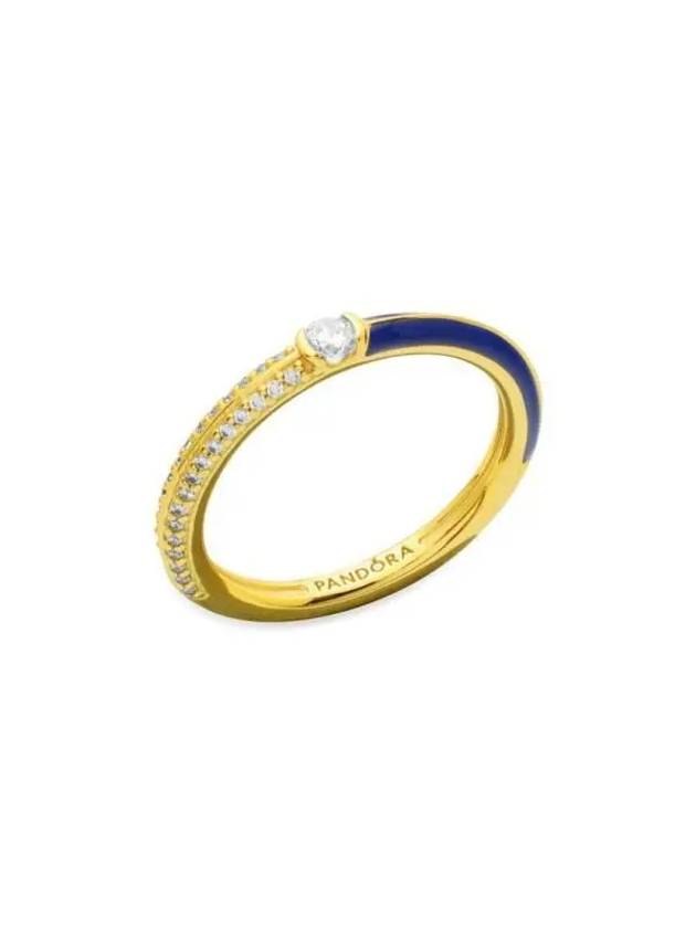 Me Pave Dual Ring Gold Blue - PANDORA - BALAAN 4