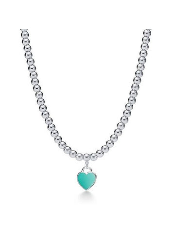 Heart Attack Bead Necklace Mint Green Silver - TIFFANY & CO. - BALAAN 1