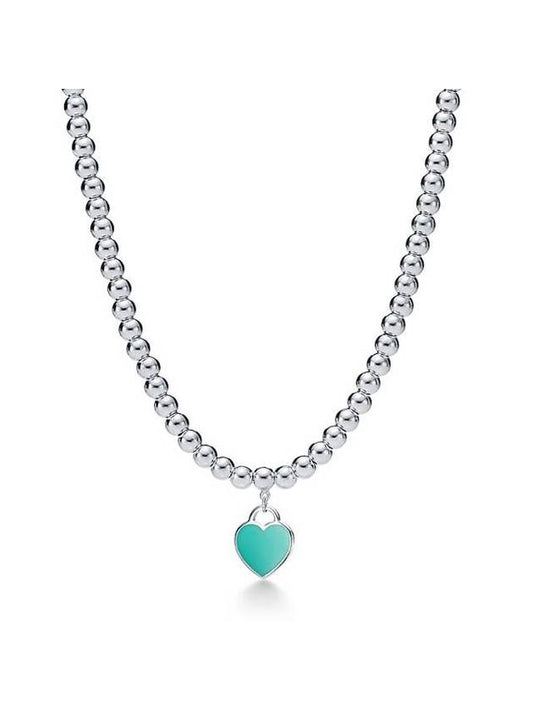 Heart Attack Bead Necklace Mint Green Silver - TIFFANY & CO. - BALAAN 1