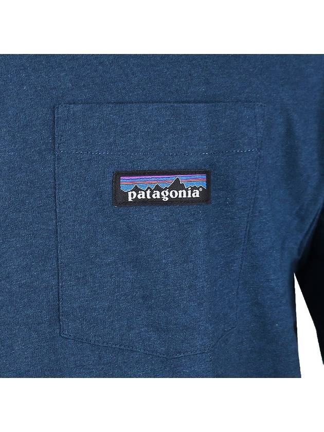 Men's Daily Pocket Regenerative Cotton Short Sleeve T-Shirt Blue - PATAGONIA - BALAAN 6