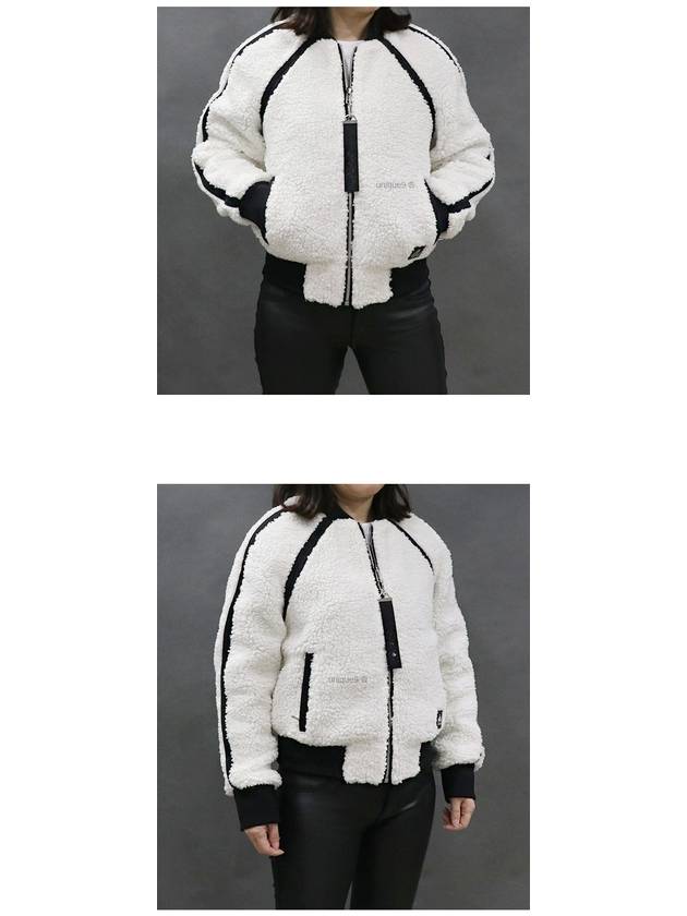 Women's Urcissee Fleece Bomber Jacket White - MOOSE KNUCKLES - BALAAN 3