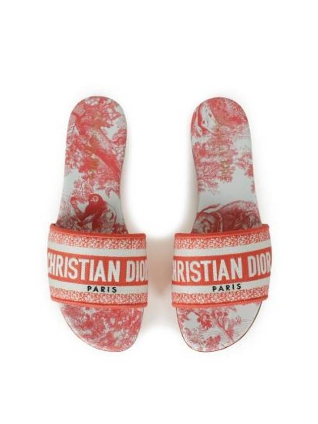 Dway Toile De Jouy Embroidered Cotton Slippers Pink - DIOR - BALAAN 3