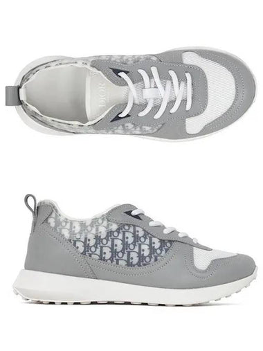 KIDS Gray White Oblique Sneakers 4SBS25SHOB 90B 1209655 - DIOR - BALAAN 1