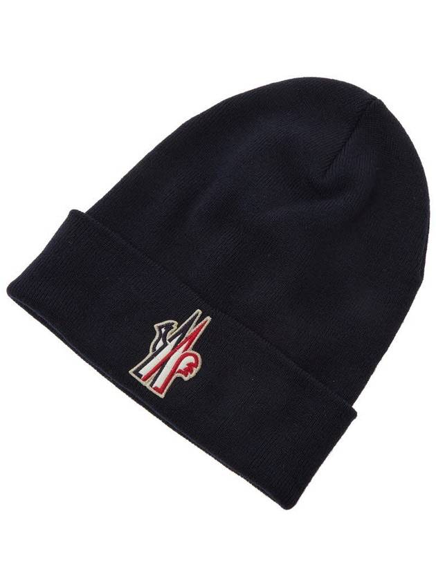 Grenoble Wool Beanie Navy - MONCLER - BALAAN.