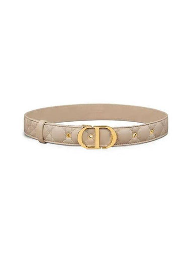 30MM Montaigne Cannage Calfskin Belt Powder Beige - DIOR - BALAAN 1