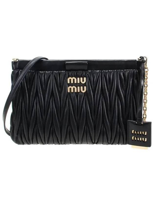 Matelasse Leather Chain Clutch Bag Black - MIU MIU - BALAAN 2