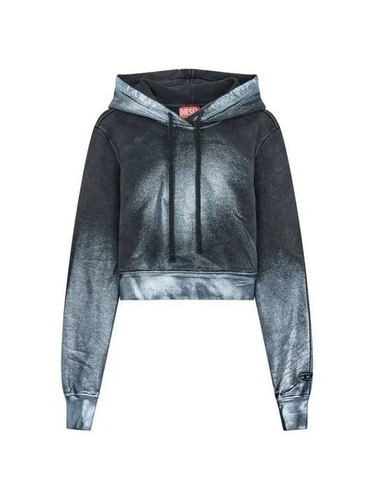 Women s Glitter Cropped Hooded Sweatshirt Black - DIESEL - BALAAN 1