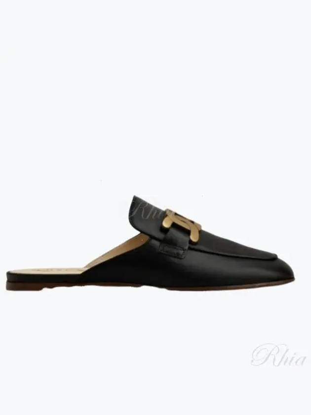 Metal Chain Leather Mule Black - TOD'S - BALAAN 2