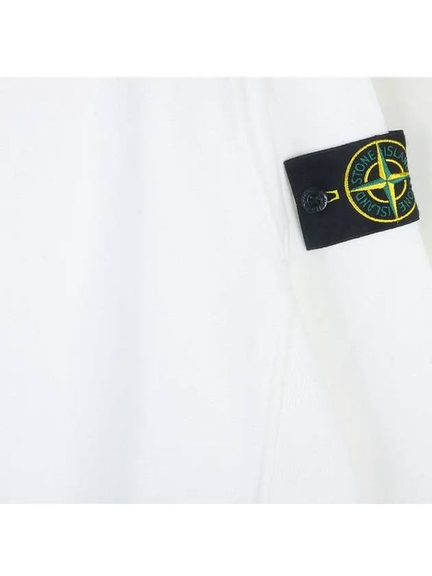 Wappen Patch Crew Neck Cotton Sweatshirt White - STONE ISLAND - BALAAN 5