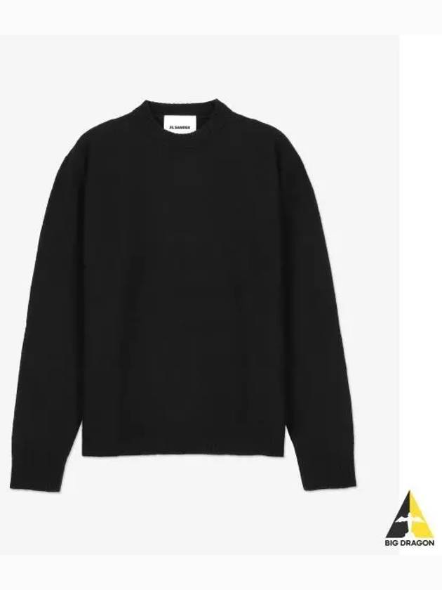 Crewneck Wool Knit Top Black - JIL SANDER - BALAAN 2