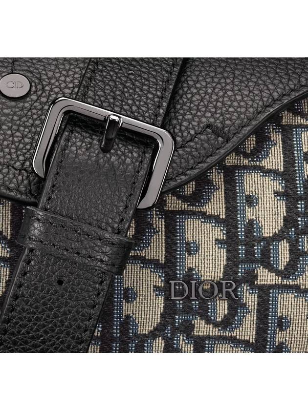 Roller Mini Oblique Jacquard Grained Calfskin Cross Bag Black Beige - DIOR - BALAAN 6