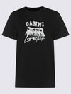 Thin Jersey Puppy Love Relaxed Short Sleeve T-Shirt Black - GANNI - BALAAN 3