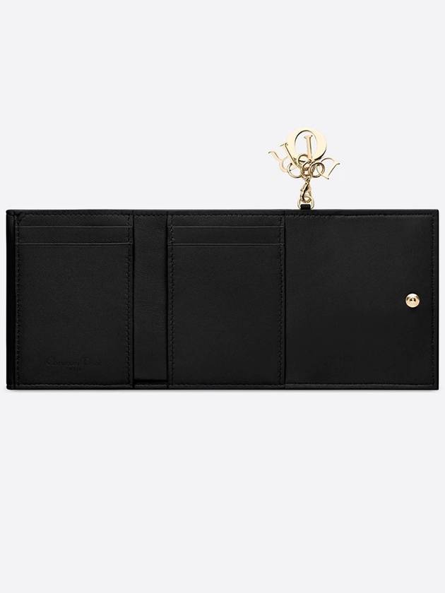 Lady Lotus Patent Cannage Half Wallet Black - DIOR - BALAAN 5