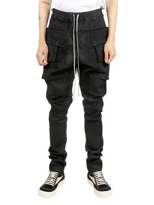 Dark Shadow Porterville Creech Cargo Drawstring Straight Pants Black - RICK OWENS - BALAAN 1