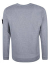 Brushed Cotton Fleece Garment Dyed Crewneck Sweatshirt Melange Grey - STONE ISLAND - BALAAN 3