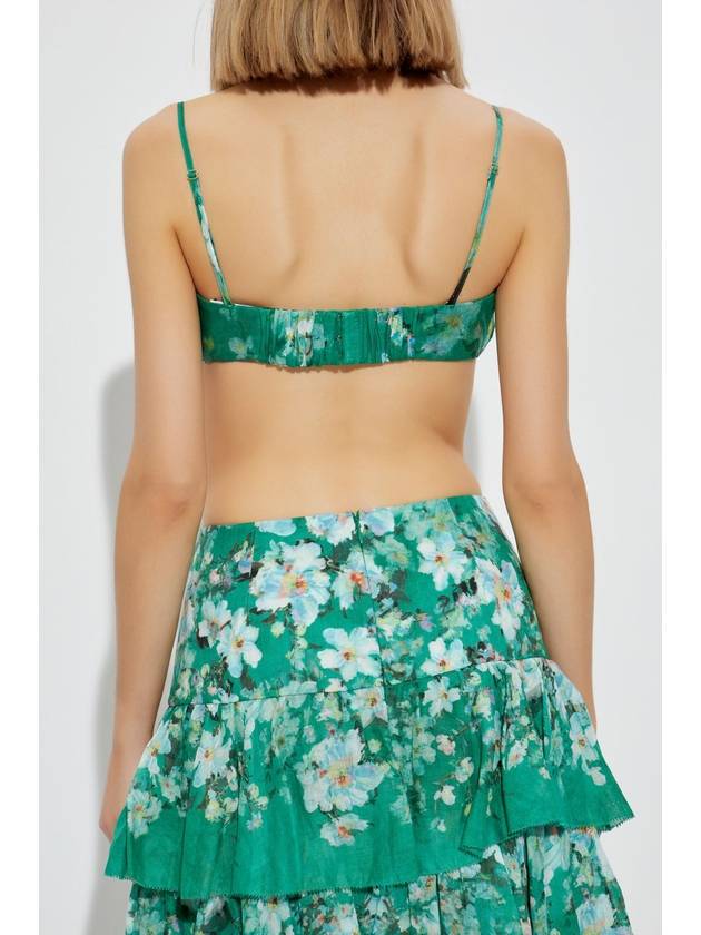 Zimmermann Short Top With Floral Motif, Women's, Green - ZIMMERMANN - BALAAN 4