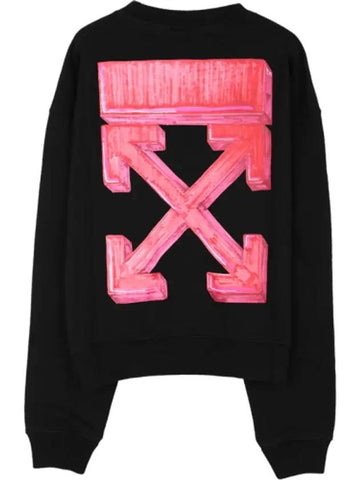 Marker Arrow Overfit Sweatshirt Black - OFF WHITE - BALAAN.