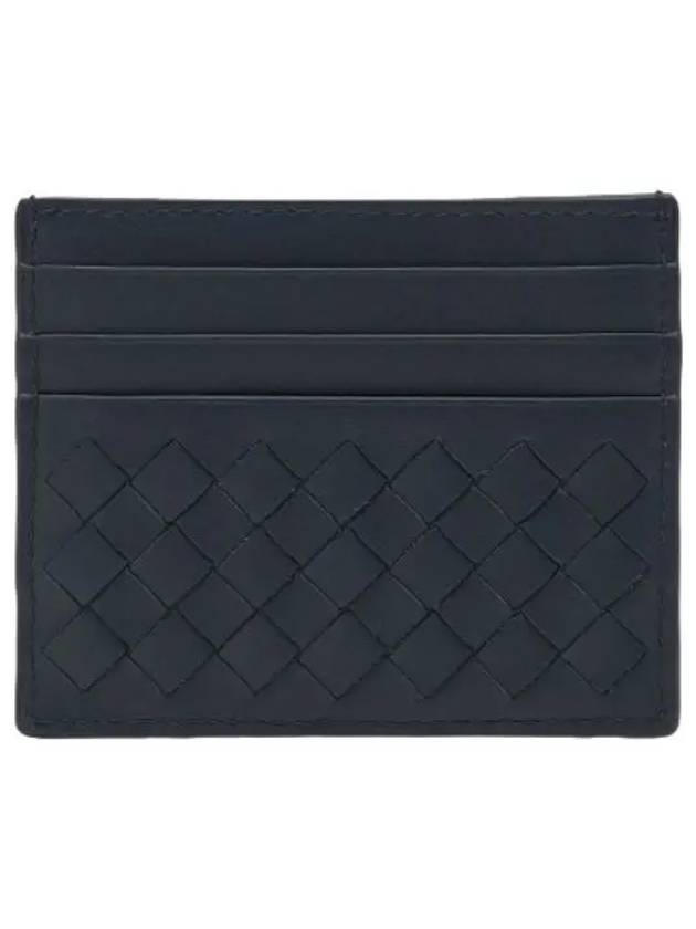 Unisex Intrecciato Card Case Navy - BOTTEGA VENETA - BALAAN 1