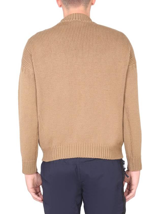 Men's Mock Neck Wool Knit Top Camel - TEN C - BALAAN 4