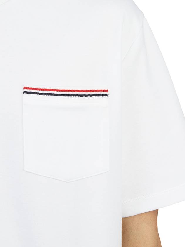 Cotton Oversized Pocket Short Sleeve T-Shirt White - THOM BROWNE - BALAAN 9