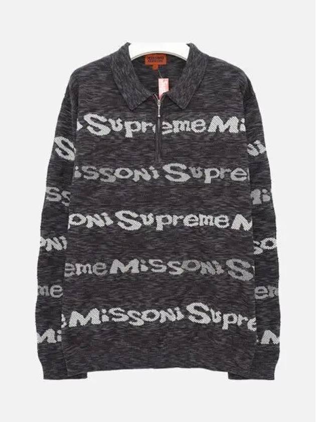 Missoni Collaboration Long Sleeve Polo Half Zip Up Men s Knit FW21KN86 BLK 271878 1039817 - SUPREME - BALAAN 1