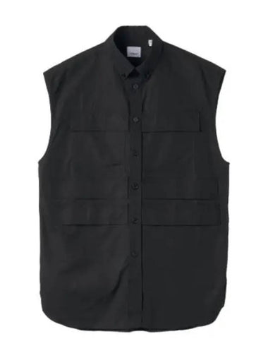 Panel detail sleeveless shirt black - BURBERRY - BALAAN 1