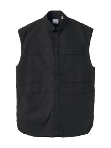 Panel Detail Sleeveless Shirt Black - BURBERRY - BALAAN 1