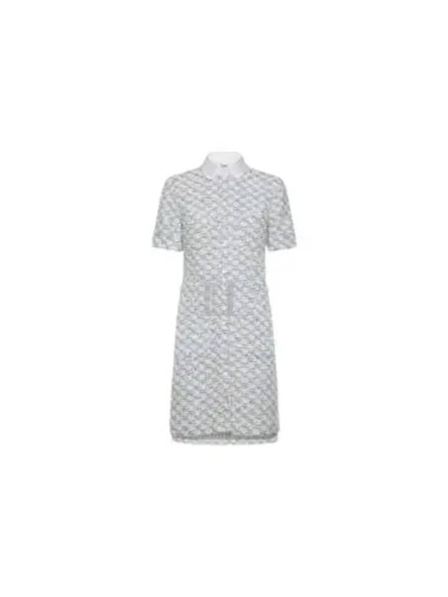 Sequin Tweed Patch Pocket Short Dress Grey - THOM BROWNE - BALAAN 2