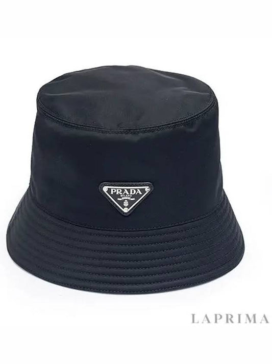 Triangle Logo Re-nylon Bucket Hat Black - PRADA - BALAAN 2