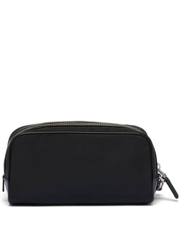 Re-Nylon Brushed Leather Pouch Black - PRADA - BALAAN 3