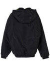 Logo Drawstring Padded Hooded Jacket Black - MSGM - BALAAN 3