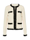 Kendra Wool Sequin Cardigan White - TORY BURCH - BALAAN 2