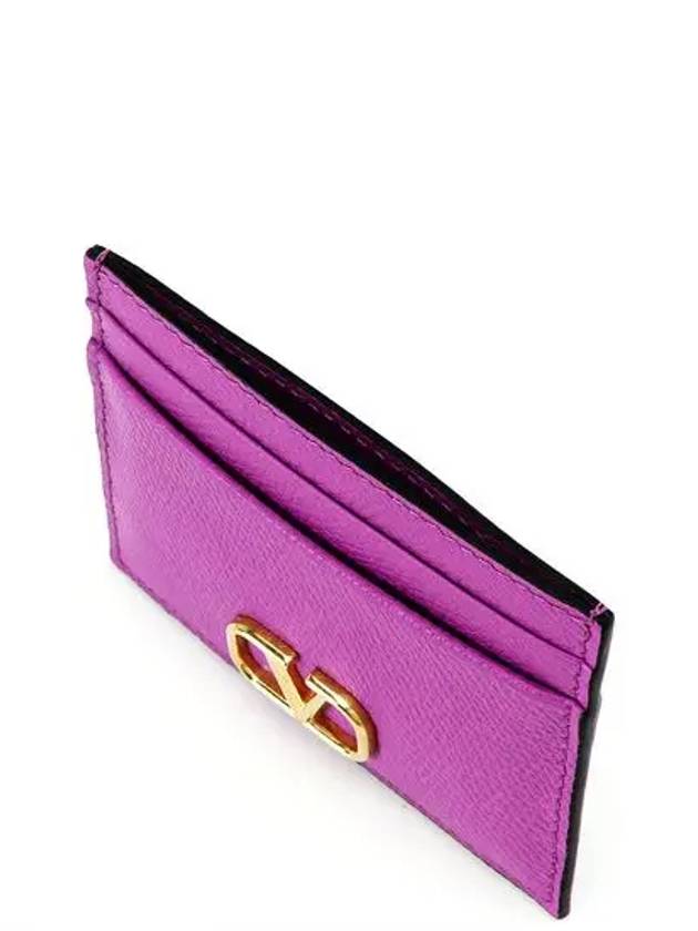 4CC V Logo Card Wallet 10 Violet 5W2P0V32SNP ZHU - VALENTINO - BALAAN 4