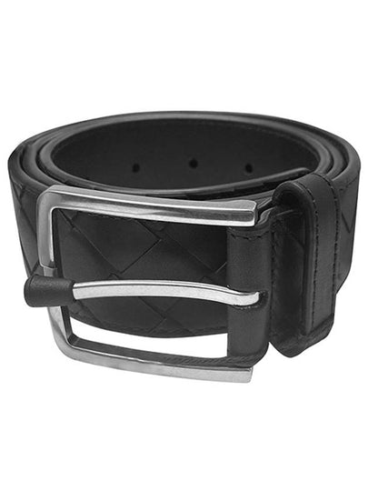 Intrecciato Leather Belt Black - BOTTEGA VENETA - BALAAN 2