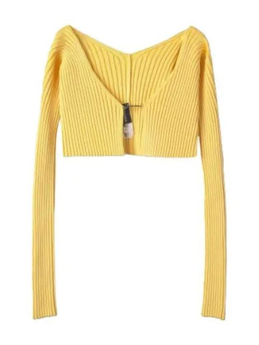 Jacquemus La Maille Pralou Cardigan Yellow - JACQUEMUS - BALAAN 1