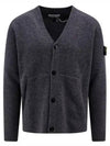 Men's Wappen Patch Button Cardigan Grey - STONE ISLAND - BALAAN 2