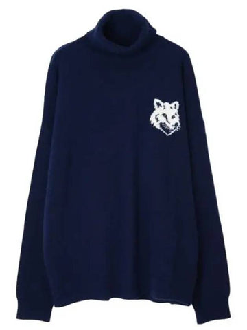 Foxhead Intarsia Comfort High Neck Jumper Knit - MAISON KITSUNE - BALAAN 1