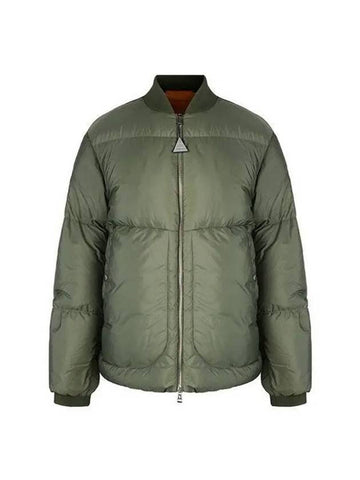 Diya Logo Patch Padded Bomber Jacket Khaki - MONCLER - BALAAN 1