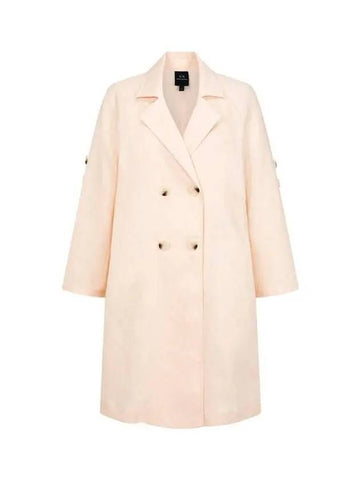 Women s Linen Raglan Double Coat Peach 270594 - ARMANI EXCHANGE - BALAAN 1