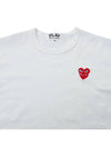 Men s Heart Logo T Shirt AZ P1T288 051 WHITE - COMME DES GARCONS - BALAAN 3