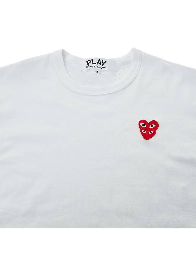 Men s Heart Logo T Shirt AZ P1T288 051 WHITE - COMME DES GARCONS - BALAAN 3