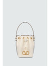 V Logo Signature Bucket Bag White - VALENTINO - BALAAN 1