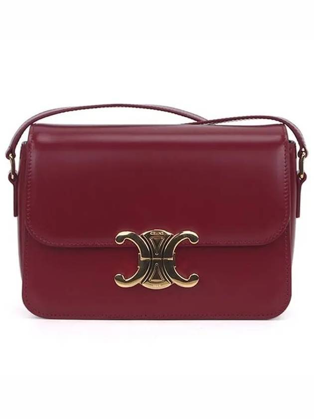 Teen Triomphe Shiny Calfskin Cross Bag Carmin - CELINE - BALAAN 1