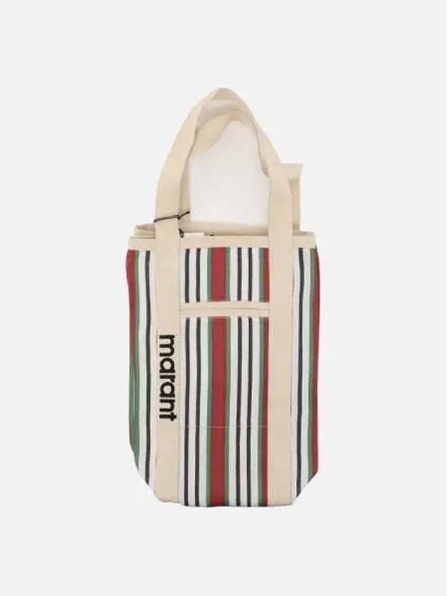 Darwen Striped Small Nylon Tote Bag Red - ISABEL MARANT - BALAAN 2