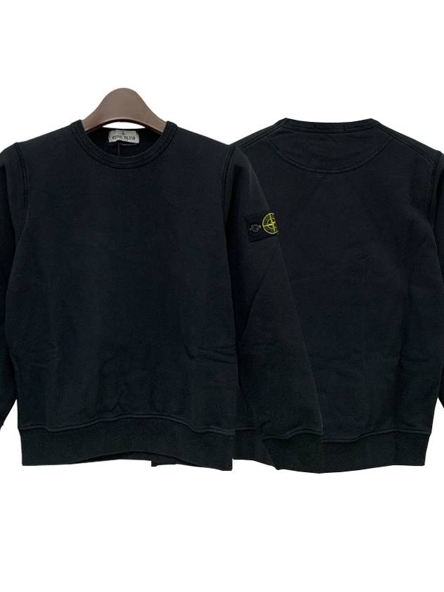 Kids Wappen Patch Organic Cotton Fleece Sweatshirt Black - STONE ISLAND - BALAAN 2