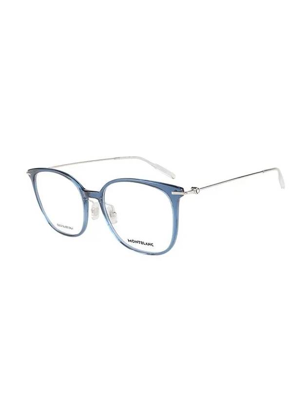 Square Acetate Eyeglasses Blue Silver - MONTBLANC - BALAAN 1